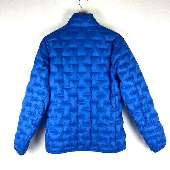 Adidas Terrex Blue Lite Down Hooded Puffer Jacket Packable Men's Medium SAMPLE - Picture 2 of 15